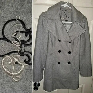 Guess Gorgeous Wool Blend Peacoat Jacket Cold Weather Overcoat Coat Women's M